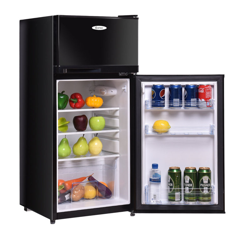 Costway 3.4 Cubic Feet cu. ft. Freestanding Mini Fridge with Freezer & Reviews Wayfair